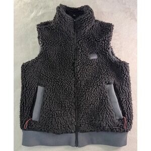 Bass Outdoor Women's Sherpa Fleece Vest Gray Full Zip Teddy Pile Outdoor Small